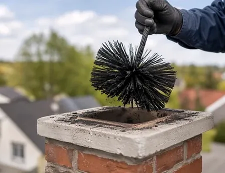 Brushing a flue in Stonegate